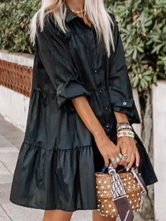 3/4 Sleeve Mini Dress