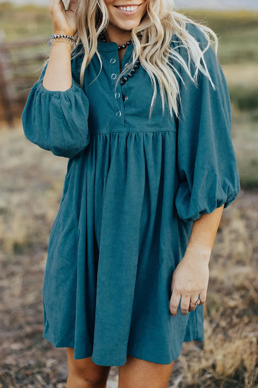 3/4 Sleeve Mini Dress