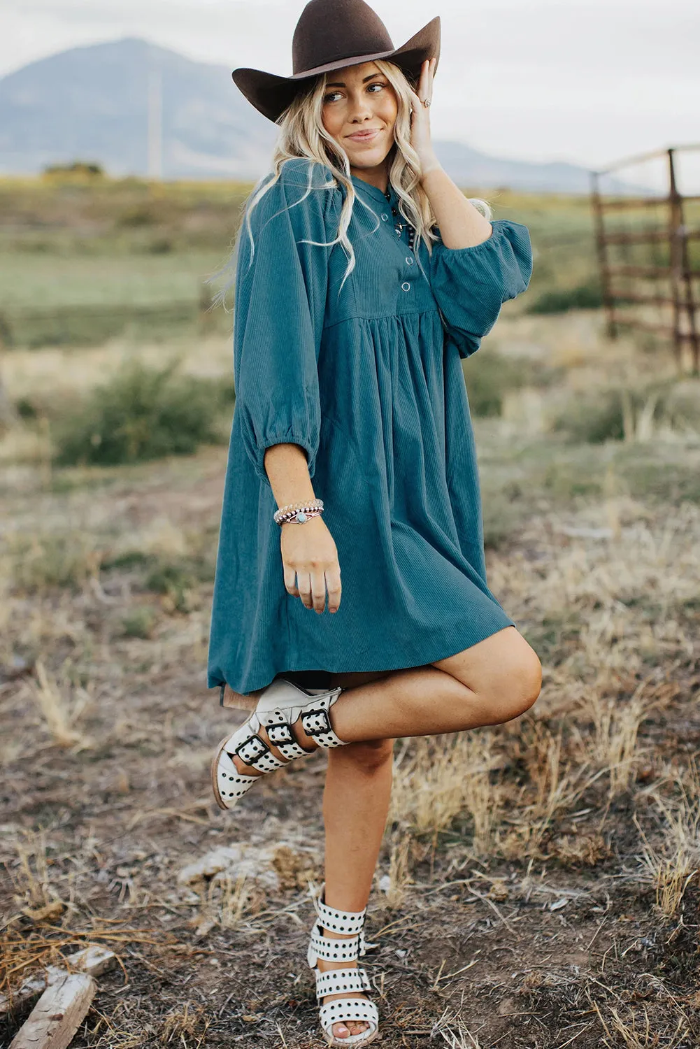 3/4 Sleeve Mini Dress