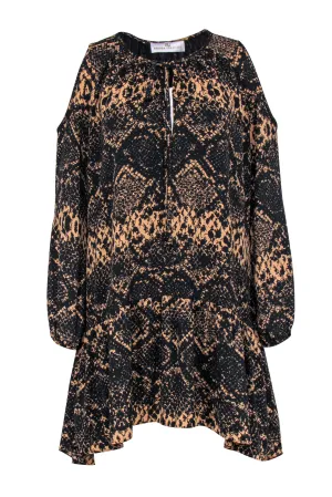 Amanda Uprichard - Tan & Black Snake Skin Print Dress Sz S