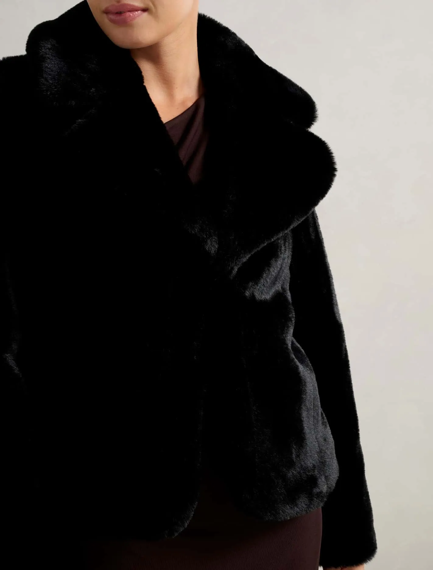 Anara Panelled Fur Coat