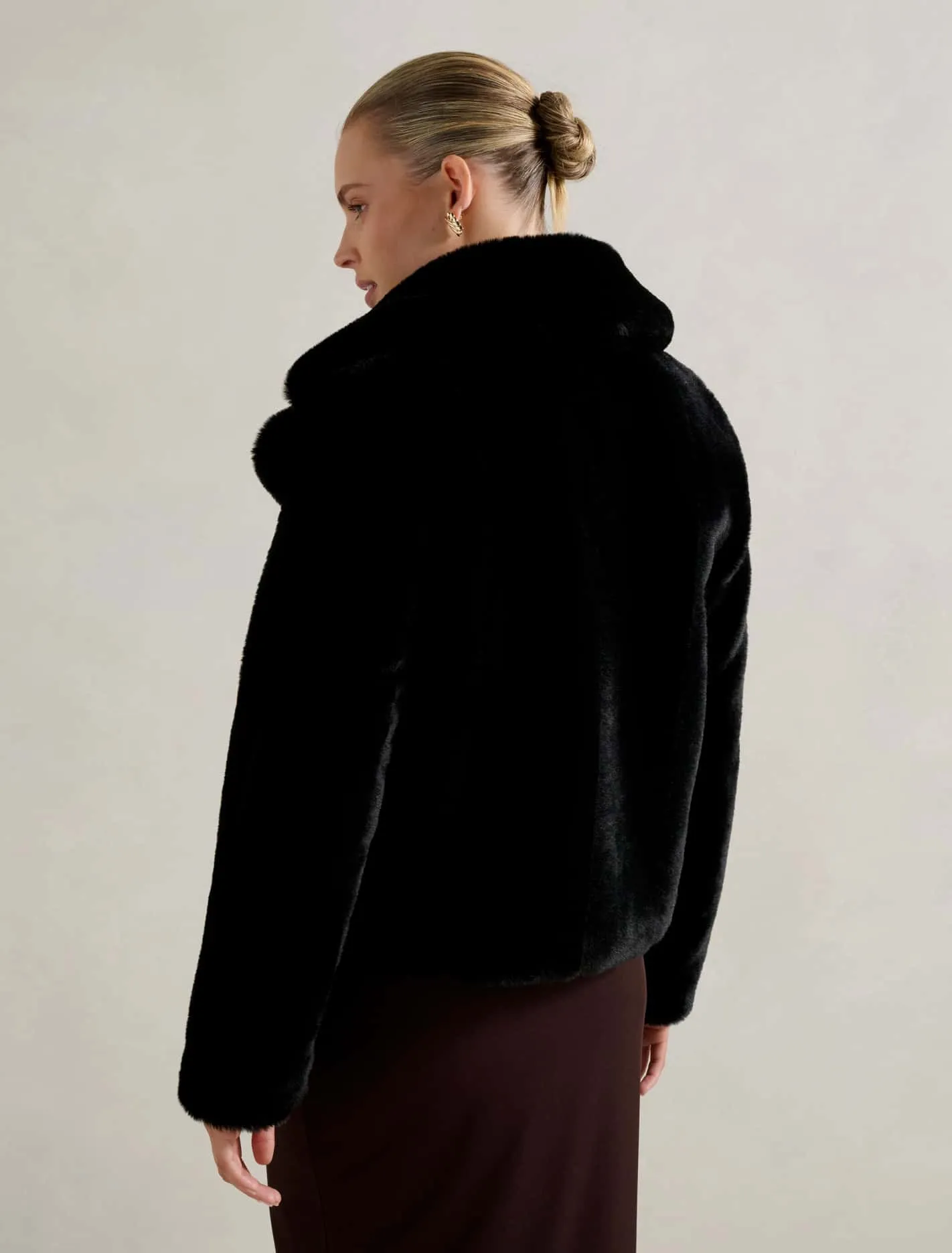 Anara Panelled Fur Coat