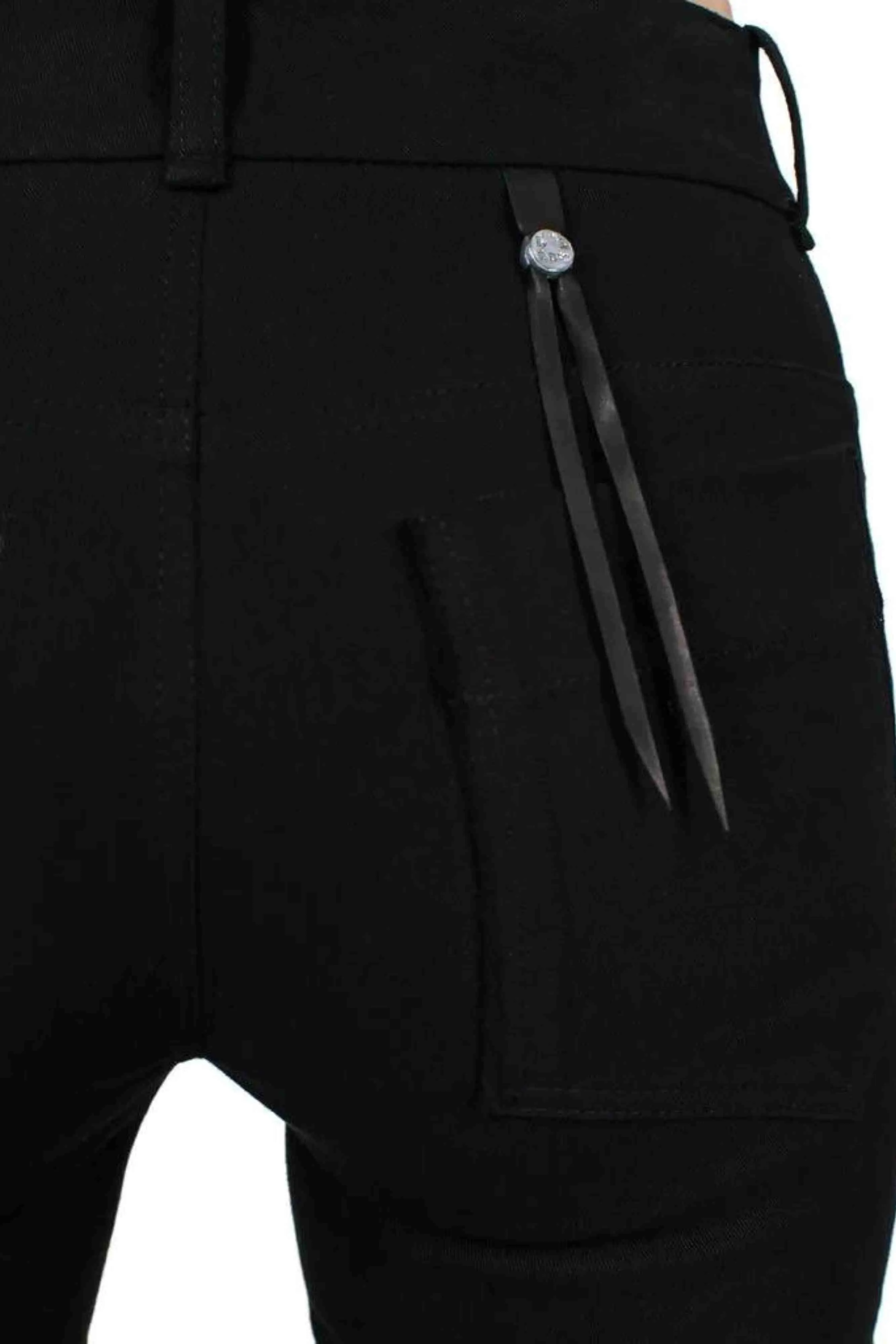 Asymmetrical Front Denim Pants