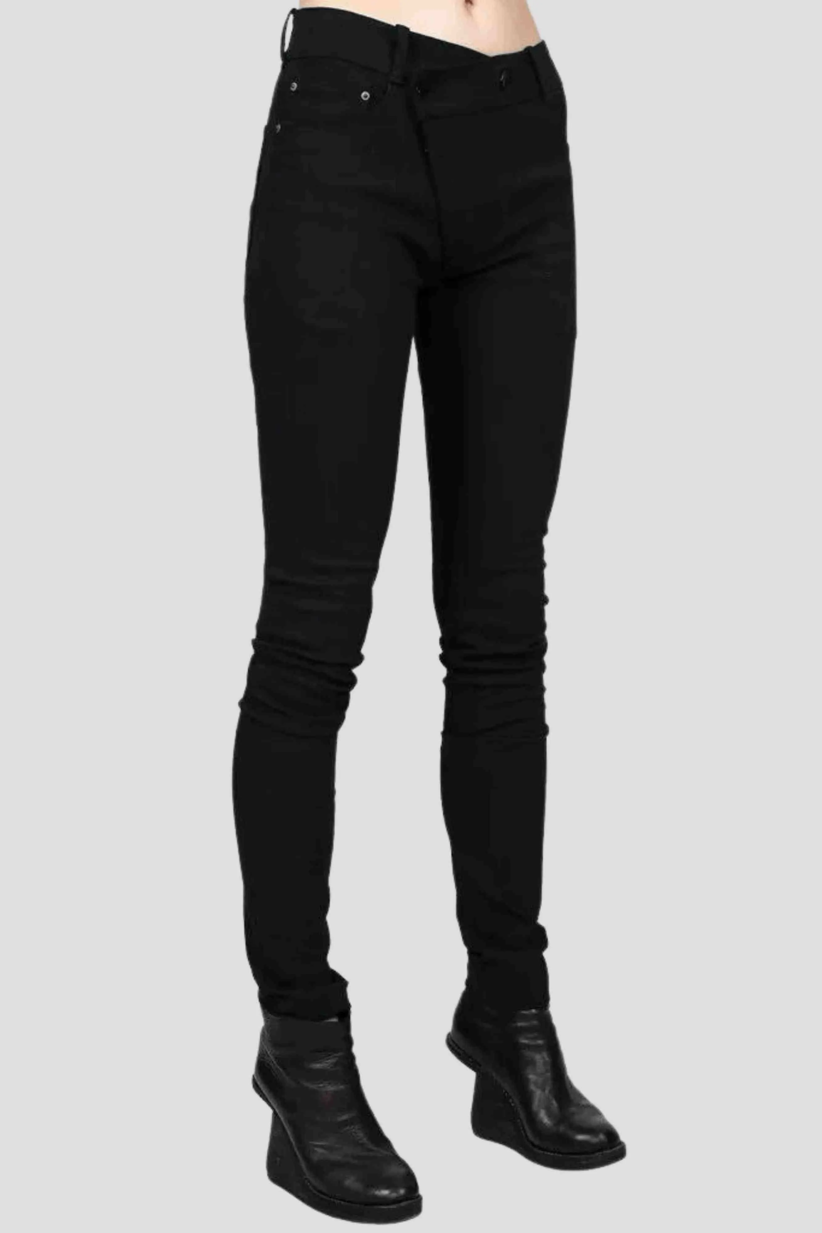 Asymmetrical Front Denim Pants