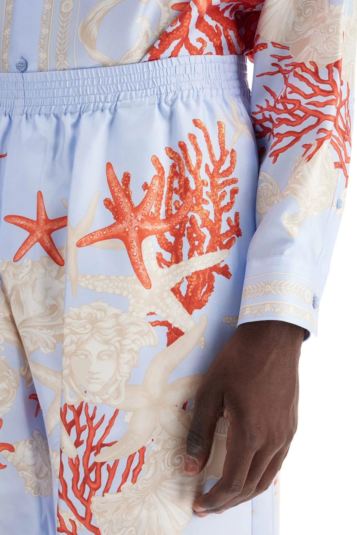 baroque silk bermuda set