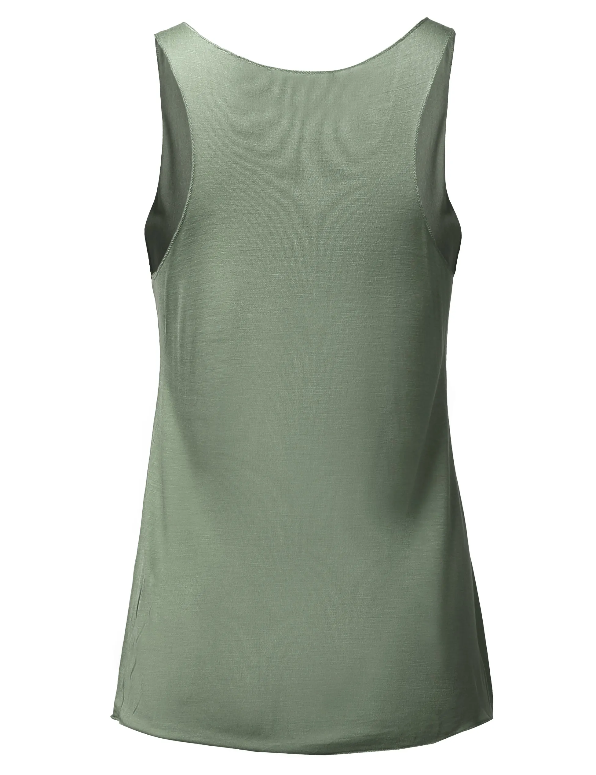 Basic Solid Loose Fit Flowy Scoop Neck Racer Back Tank Top