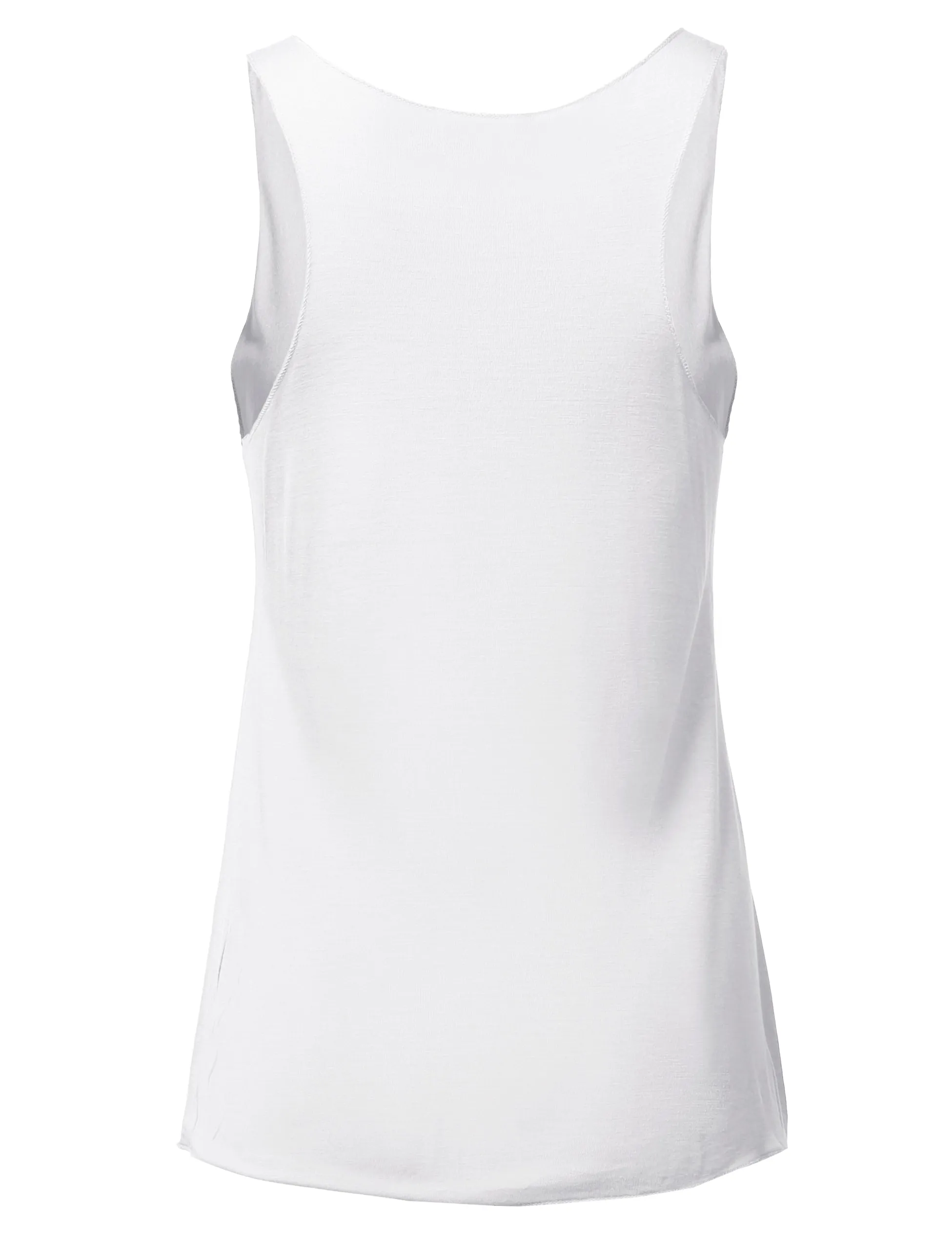 Basic Solid Loose Fit Flowy Scoop Neck Racer Back Tank Top