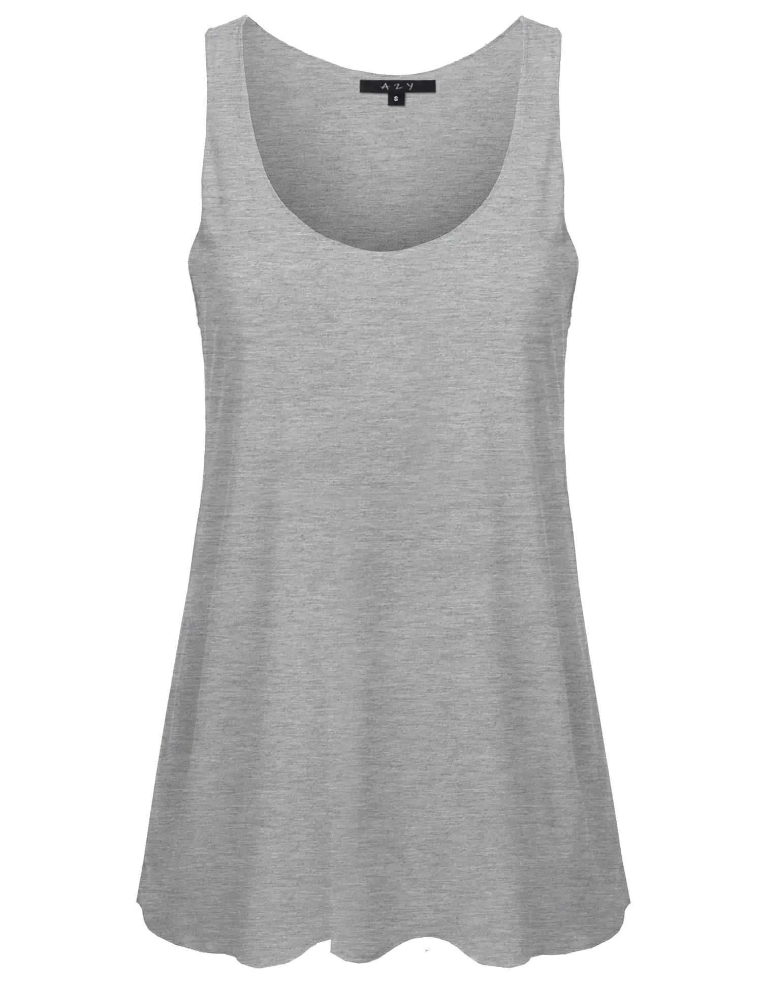 Basic Solid Loose Fit Flowy Scoop Neck Racer Back Tank Top