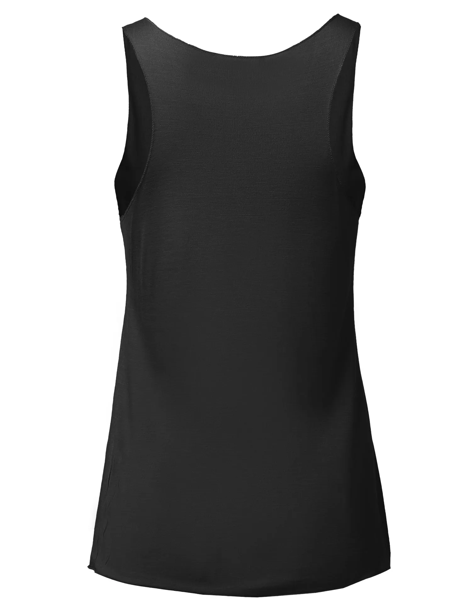 Basic Solid Loose Fit Flowy Scoop Neck Racer Back Tank Top