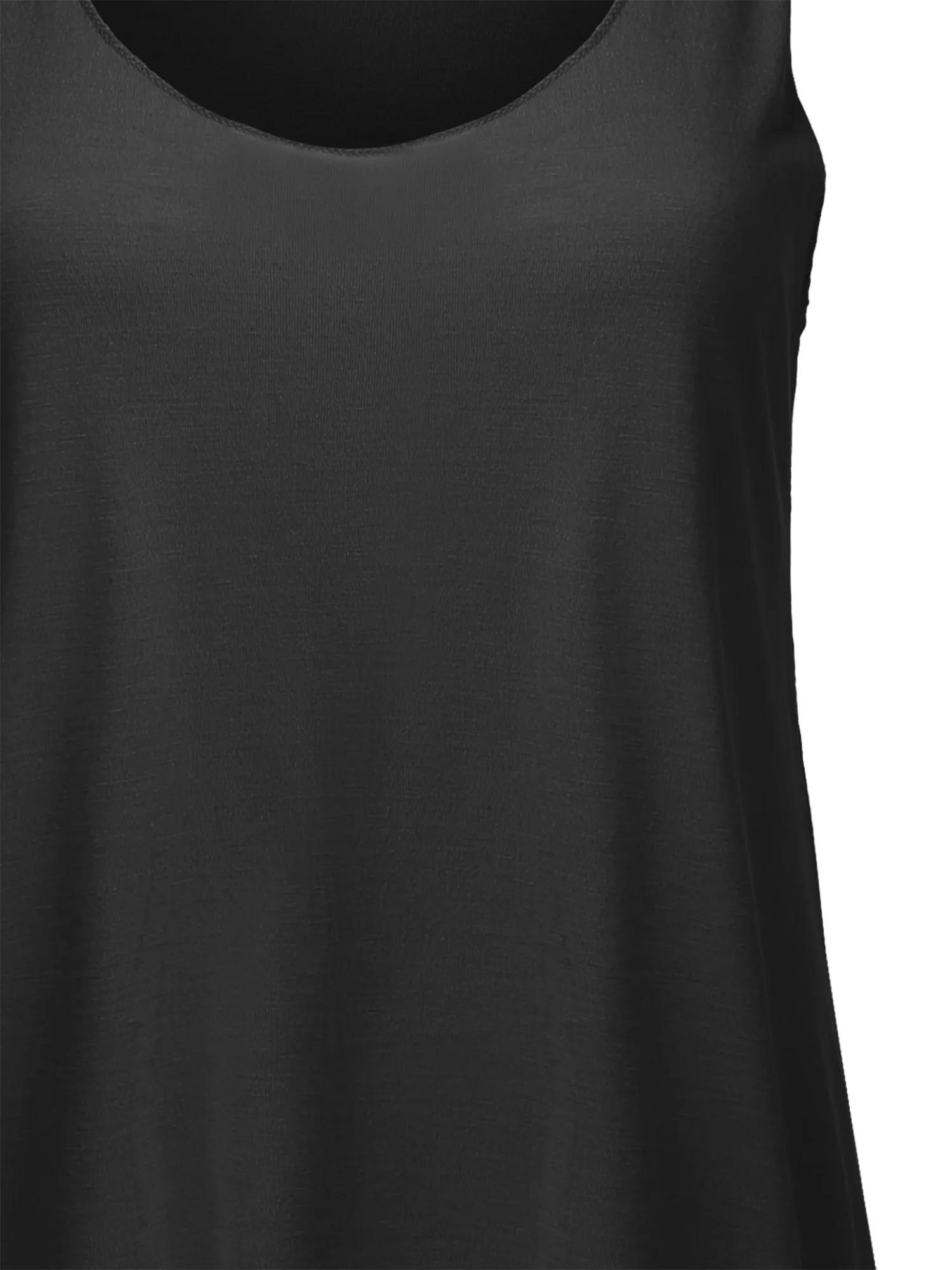 Basic Solid Loose Fit Flowy Scoop Neck Racer Back Tank Top