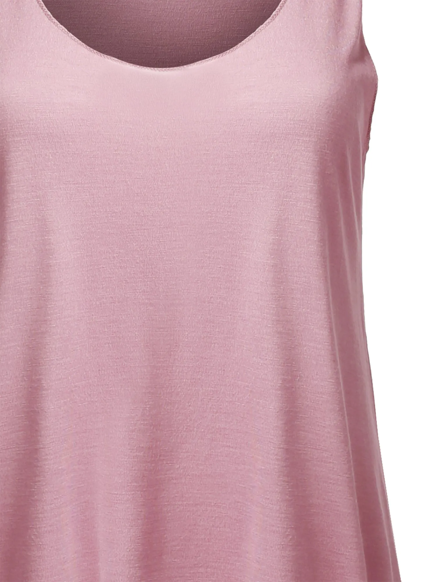 Basic Solid Loose Fit Flowy Scoop Neck Racer Back Tank Top