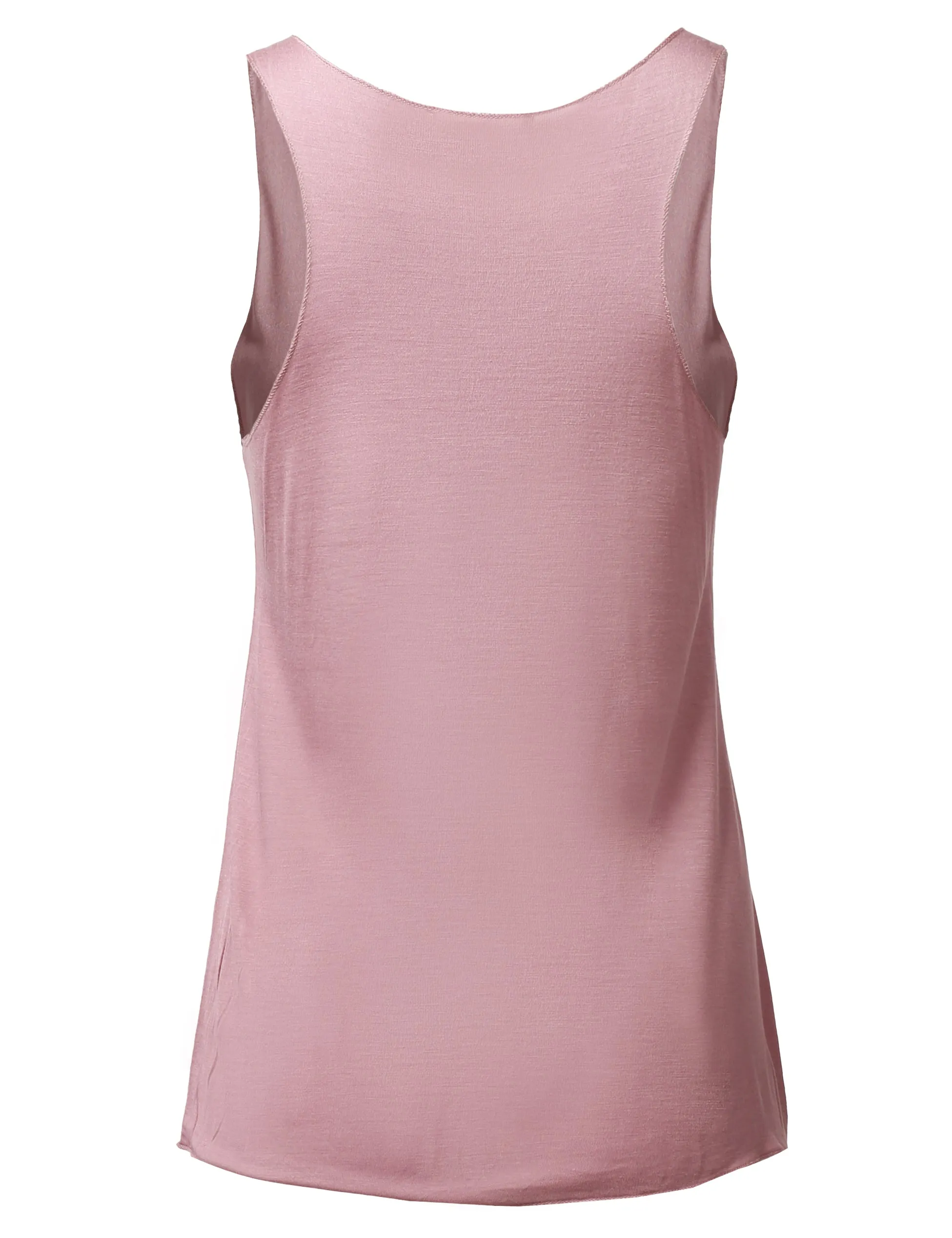 Basic Solid Loose Fit Flowy Scoop Neck Racer Back Tank Top