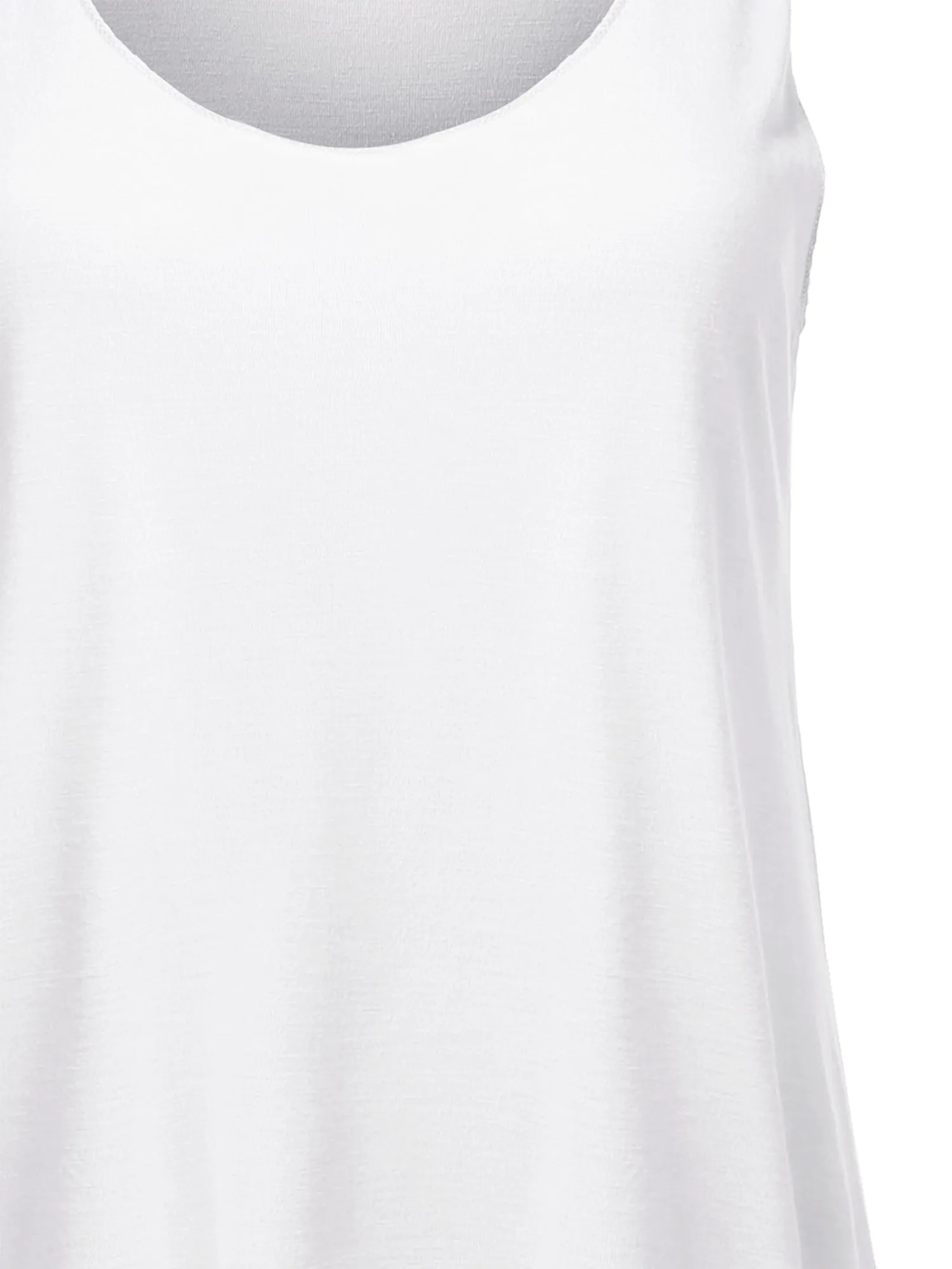 Basic Solid Loose Fit Flowy Scoop Neck Racer Back Tank Top