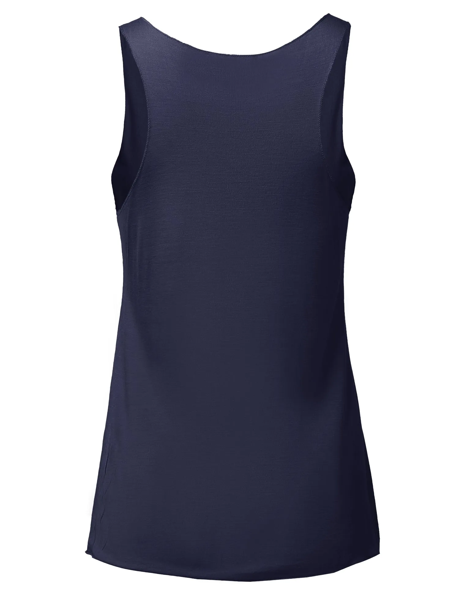 Basic Solid Loose Fit Flowy Scoop Neck Racer Back Tank Top