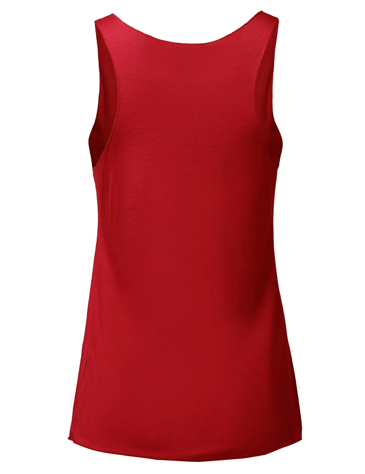 Basic Solid Loose Fit Flowy Scoop Neck Racer Back Tank Top