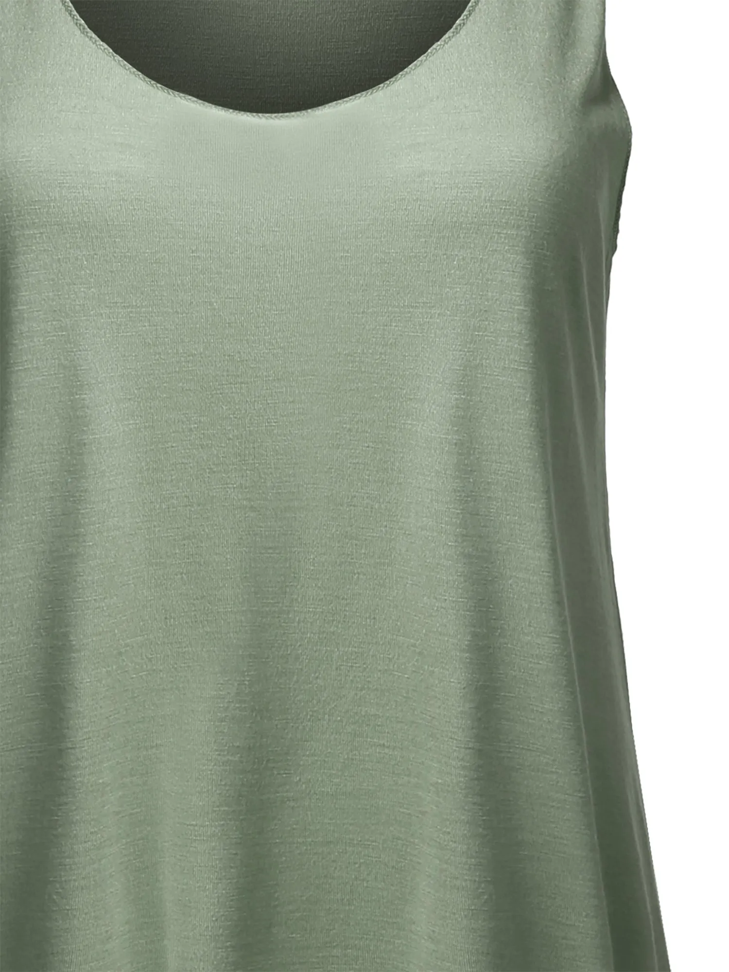 Basic Solid Loose Fit Flowy Scoop Neck Racer Back Tank Top
