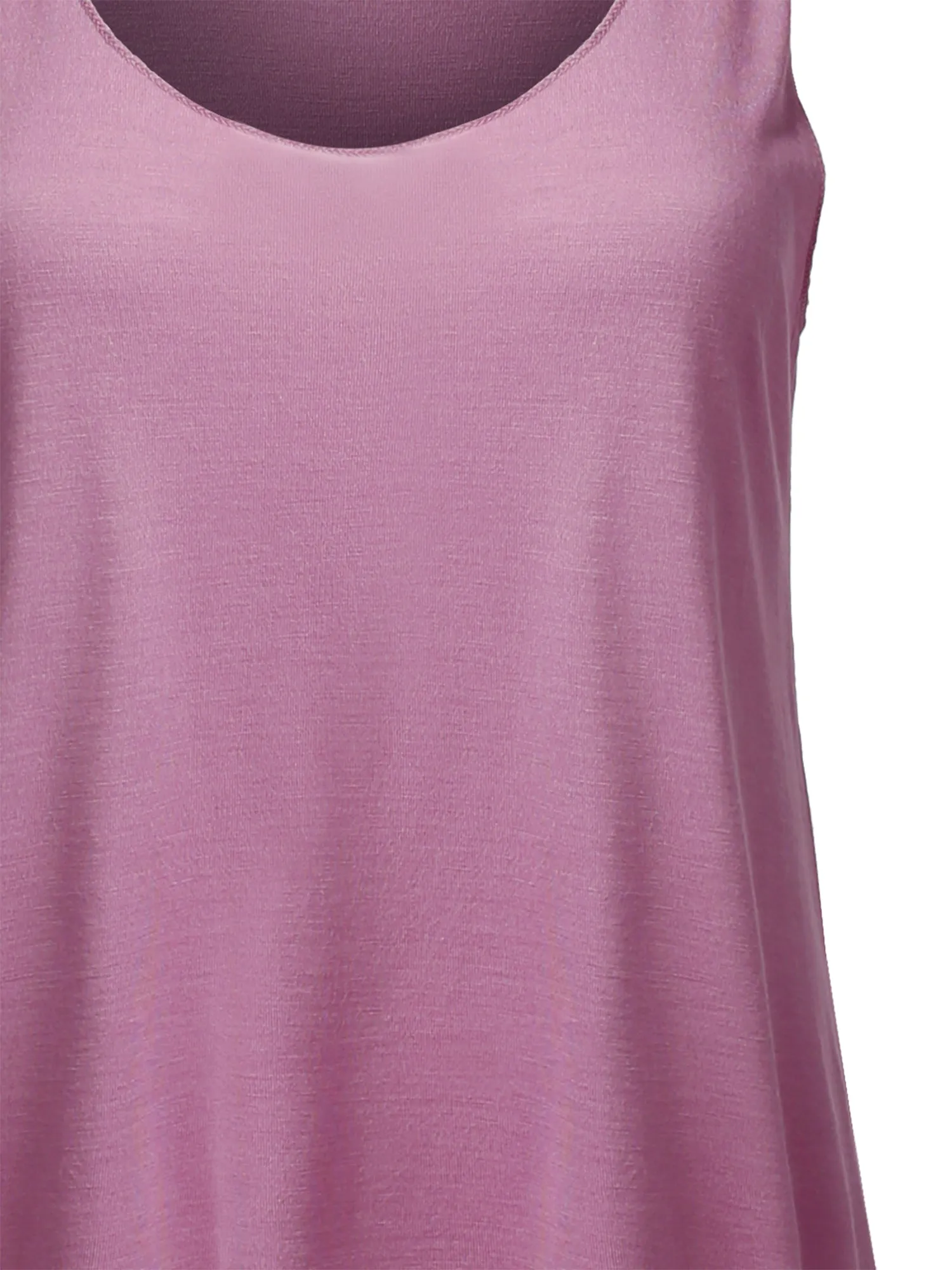 Basic Solid Loose Fit Flowy Scoop Neck Racer Back Tank Top