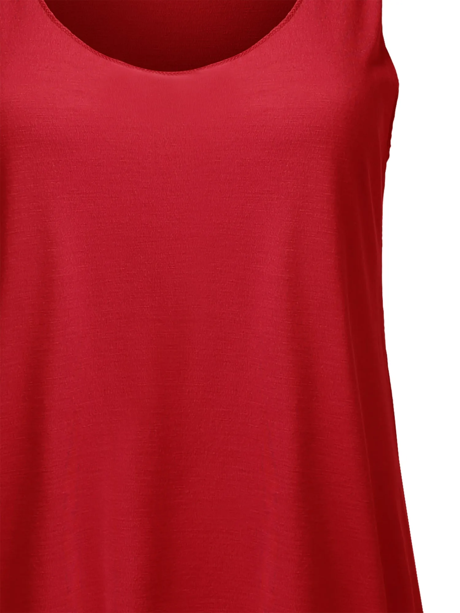 Basic Solid Loose Fit Flowy Scoop Neck Racer Back Tank Top