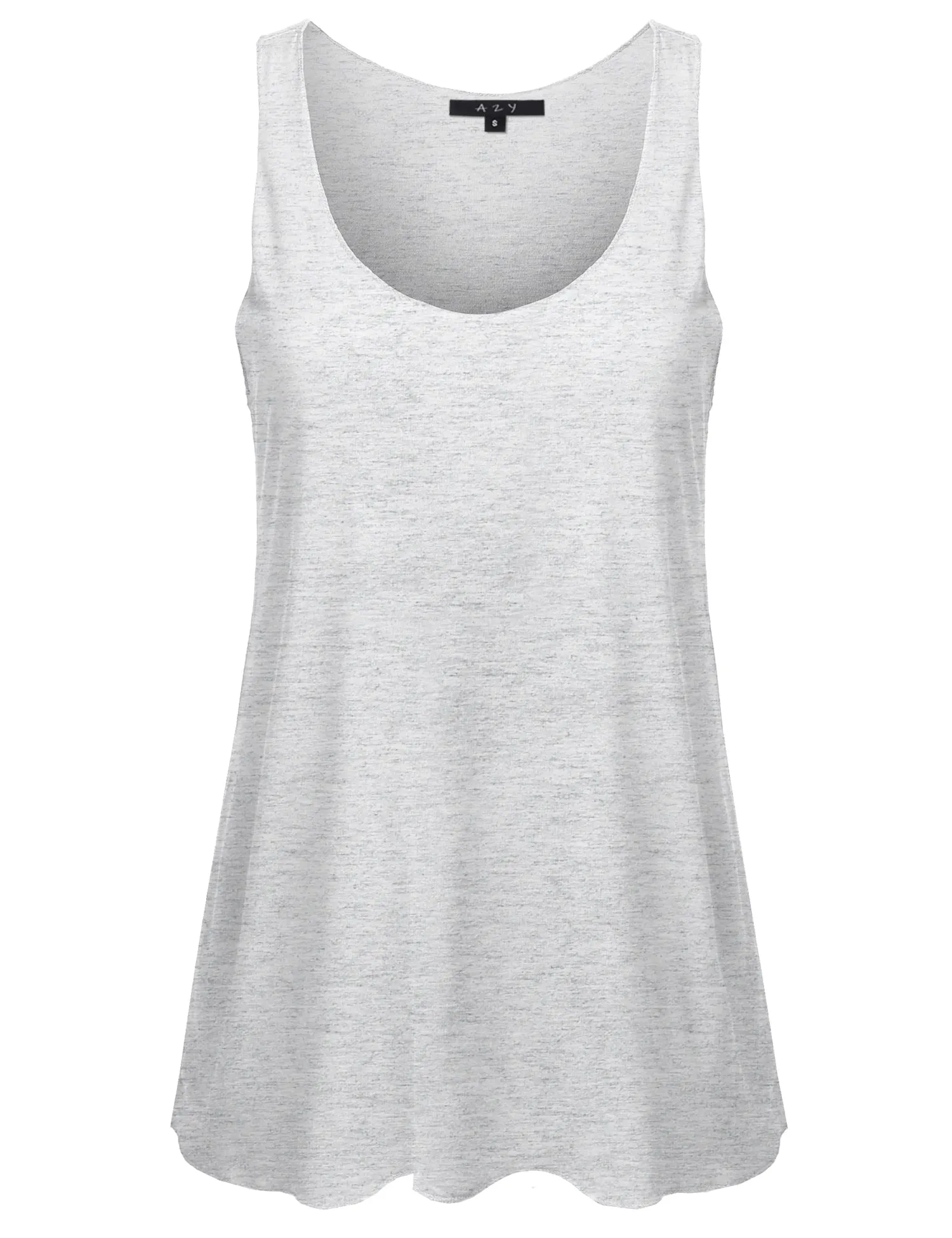 Basic Solid Loose Fit Flowy Scoop Neck Racer Back Tank Top