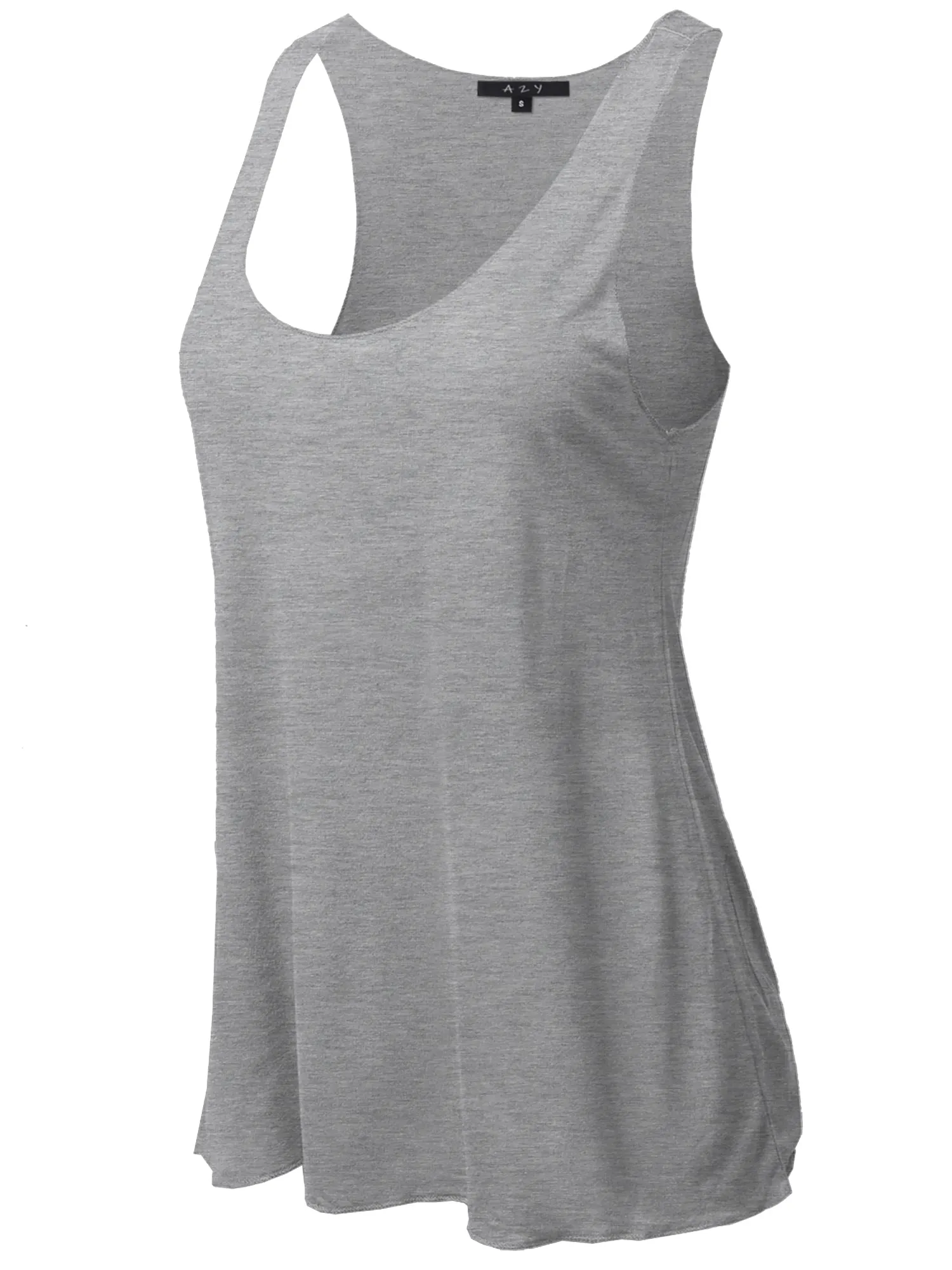Basic Solid Loose Fit Flowy Scoop Neck Racer Back Tank Top