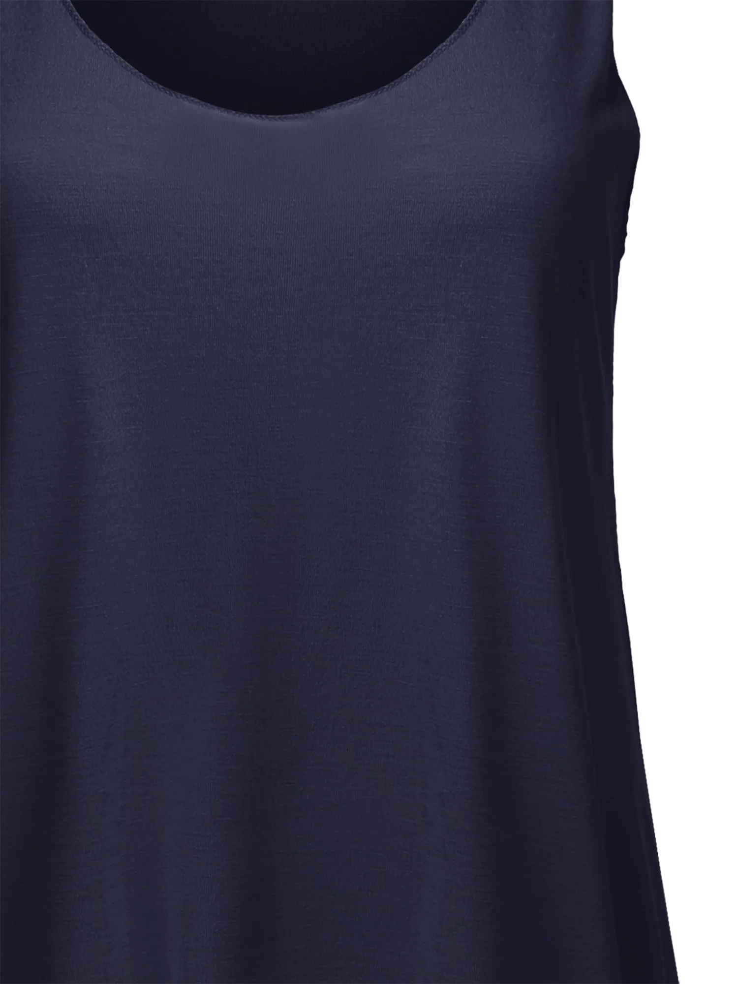 Basic Solid Loose Fit Flowy Scoop Neck Racer Back Tank Top