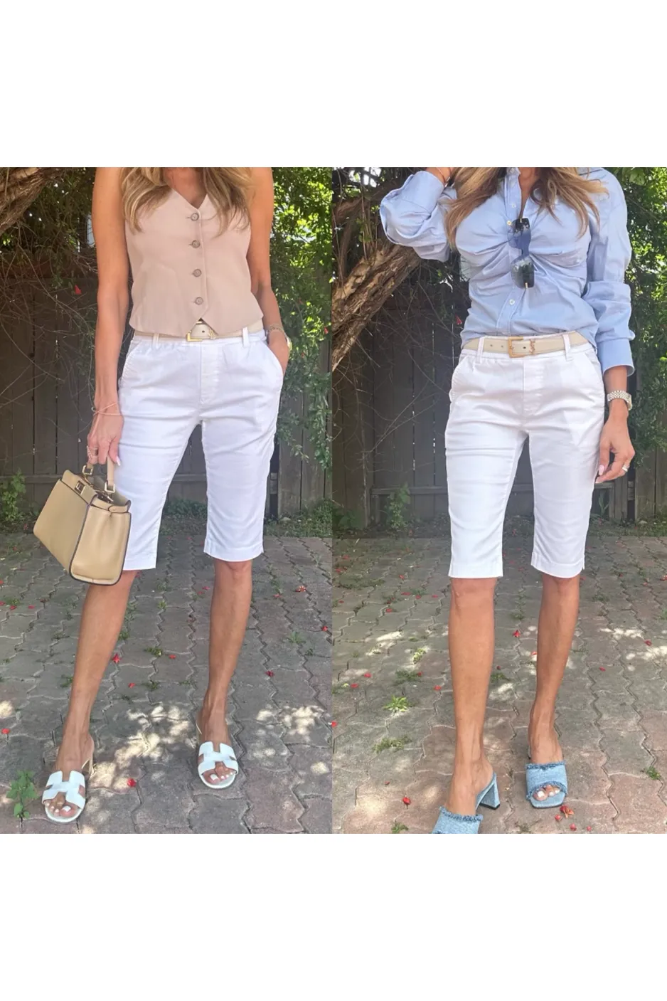 Bevy Flog Lora Bermuda Shorts | White