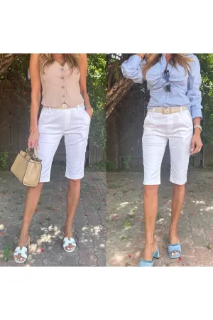 Bevy Flog Lora Bermuda Shorts | White