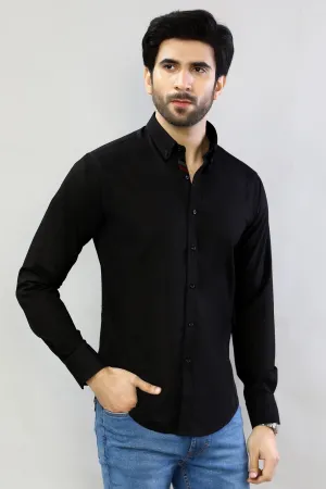 Black Plain Casual Shirt
