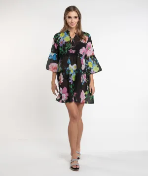 Black/Pink Chiffon Summer Dress