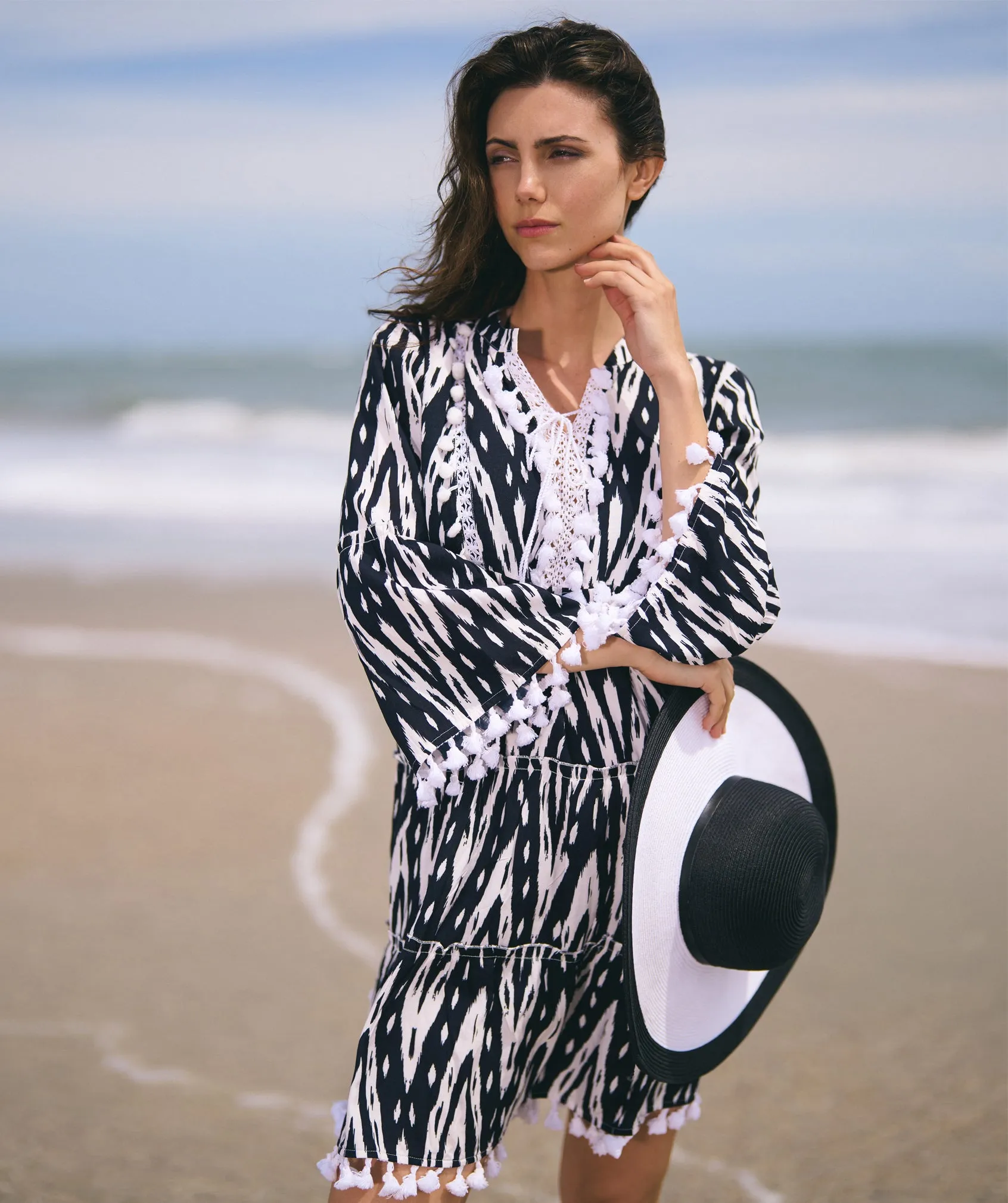 Black/White Cotton Summer Dress