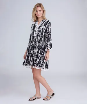 Black/White Cotton Summer Dress
