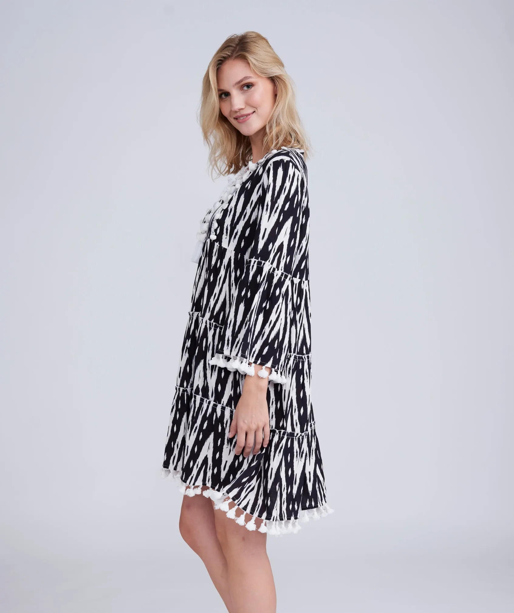 Black/White Cotton Summer Dress