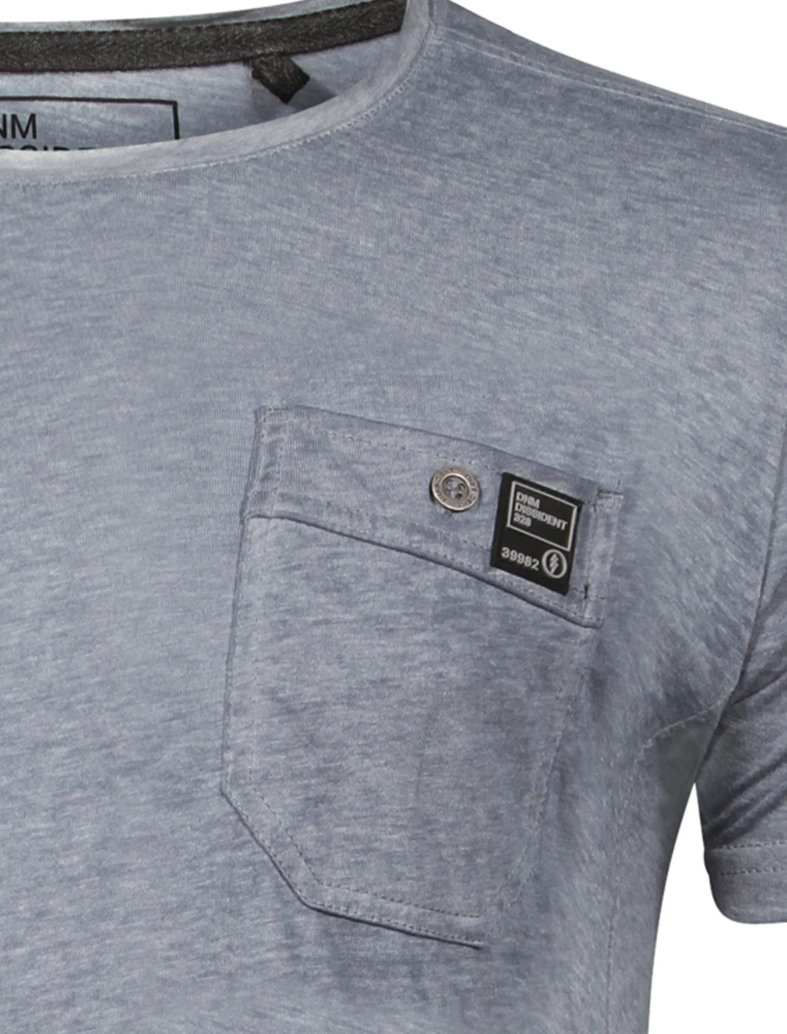 Burnwest Crew Neck Burnout T-Shirt with Pocket in Vintage Indigo - Dissident