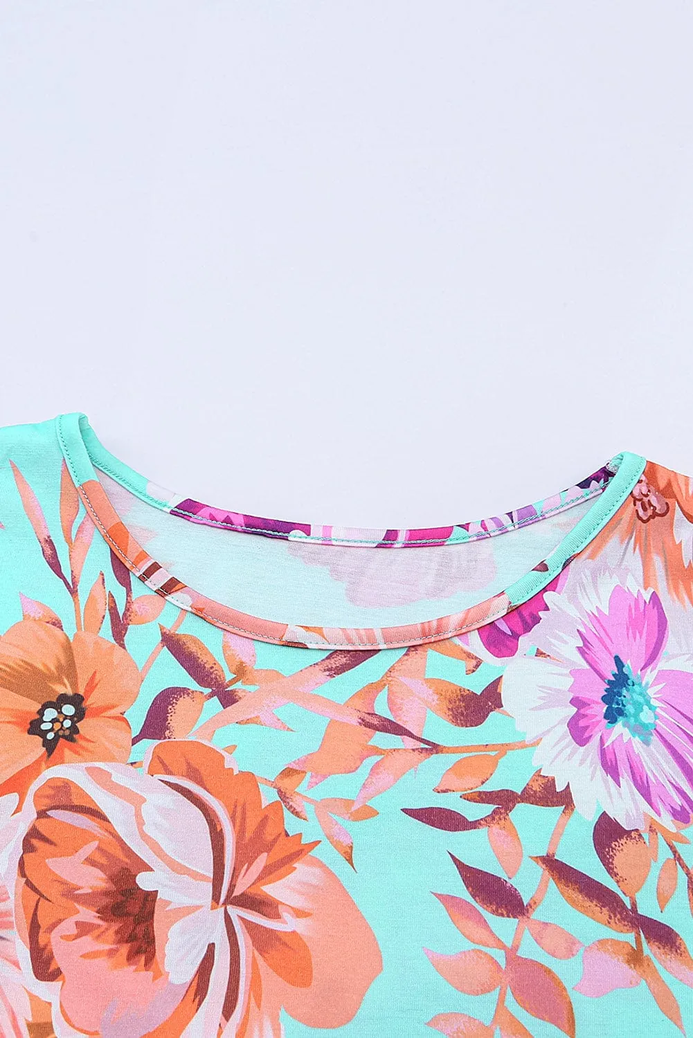 Casual Floral Print Button Pocket Short Sleeve Dress