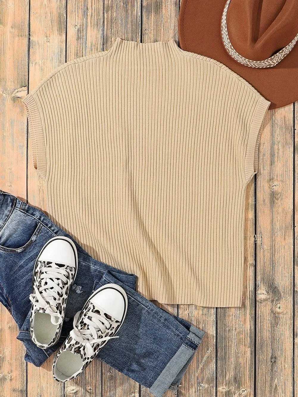 Casual Knit Sweater with Patch Detail