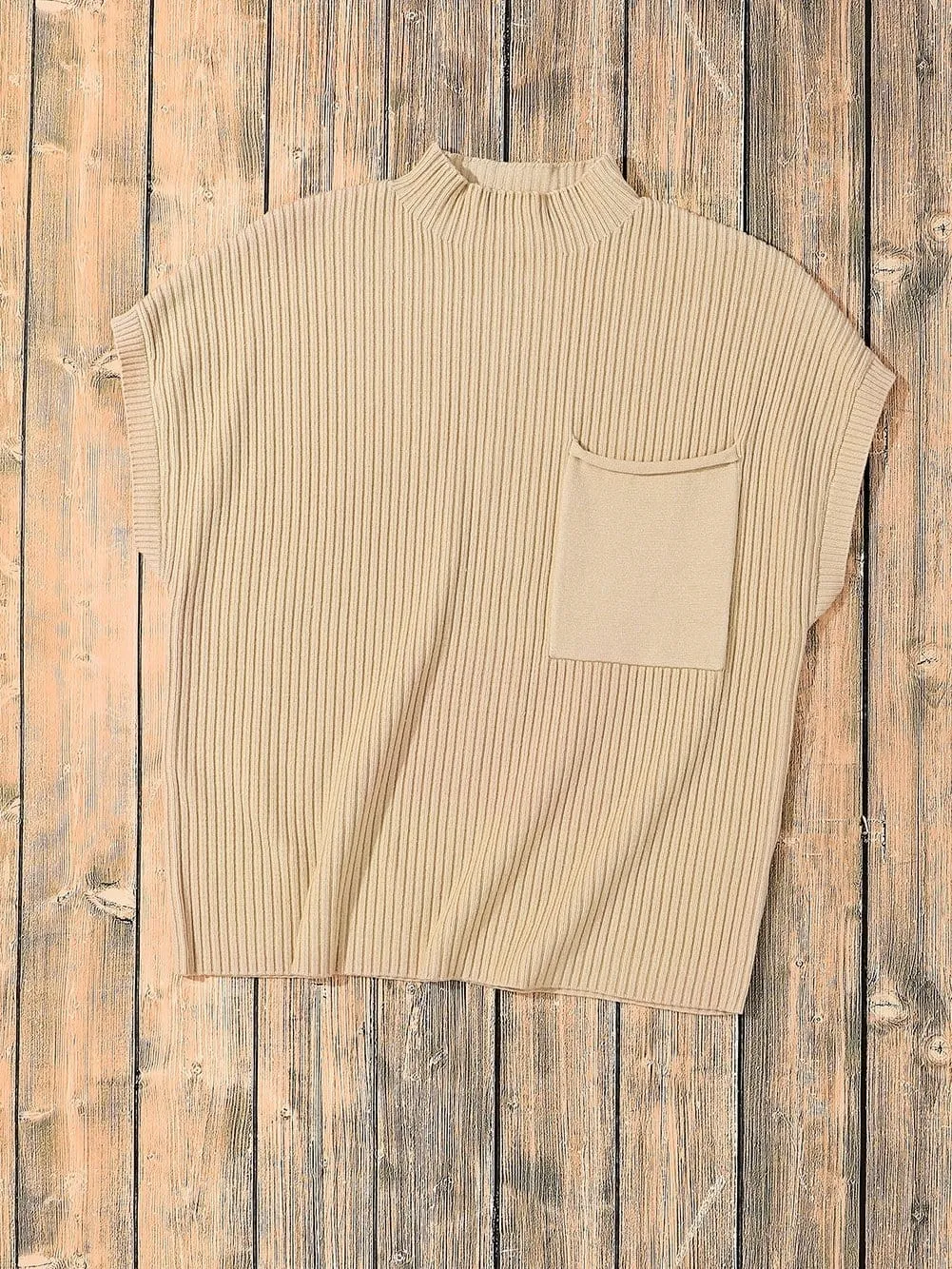 Casual Knit Sweater with Patch Detail