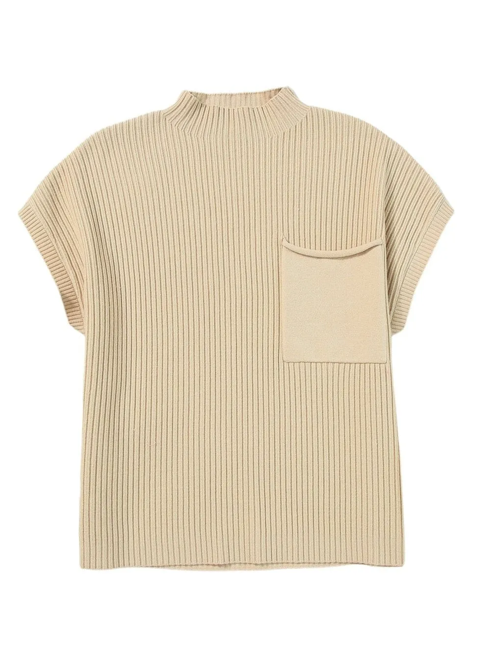 Casual Knit Sweater with Patch Detail