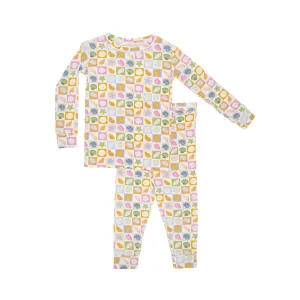 Checkered Seashells Small Ribbed Two-Piece Set