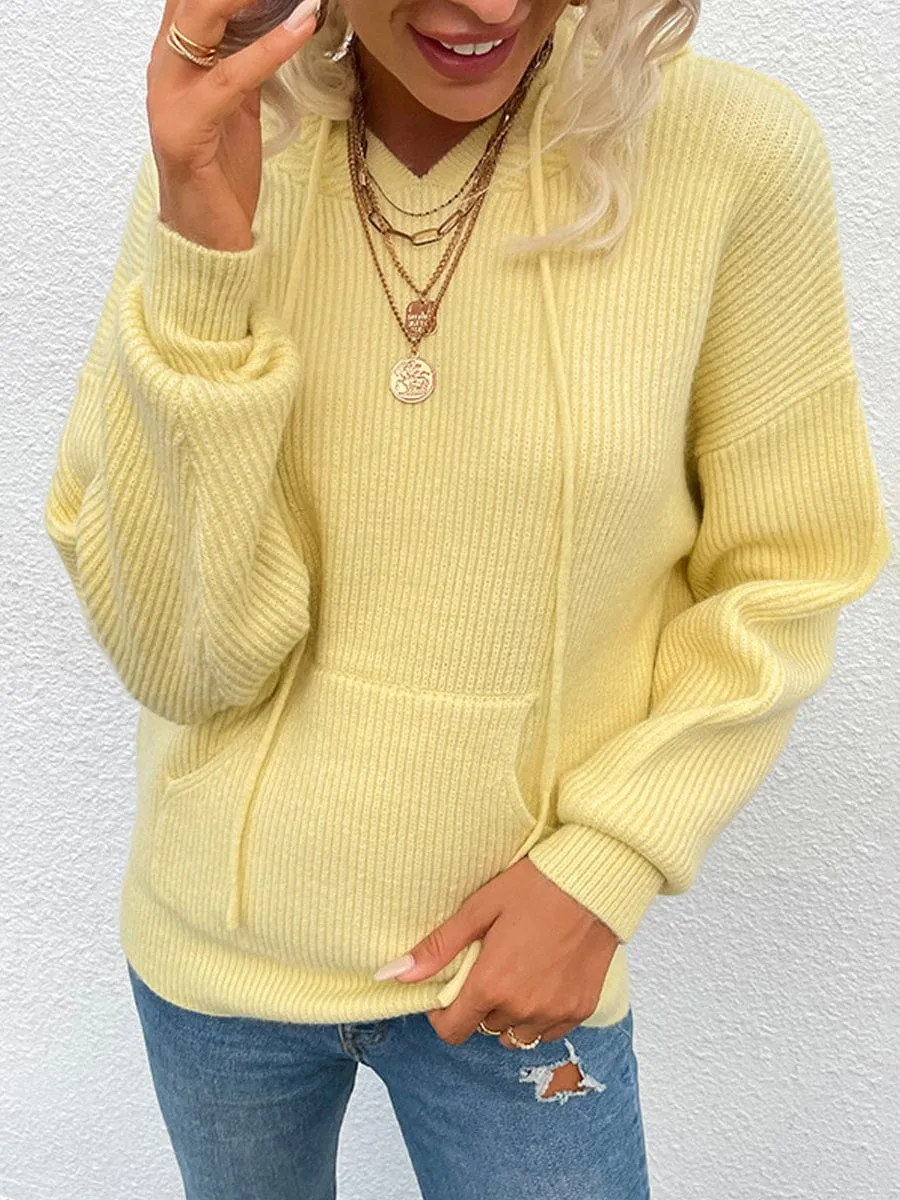 Chicmy-European and American casual women's clothing Cozy and Stylish Loose Fit Knit Solid Sweater