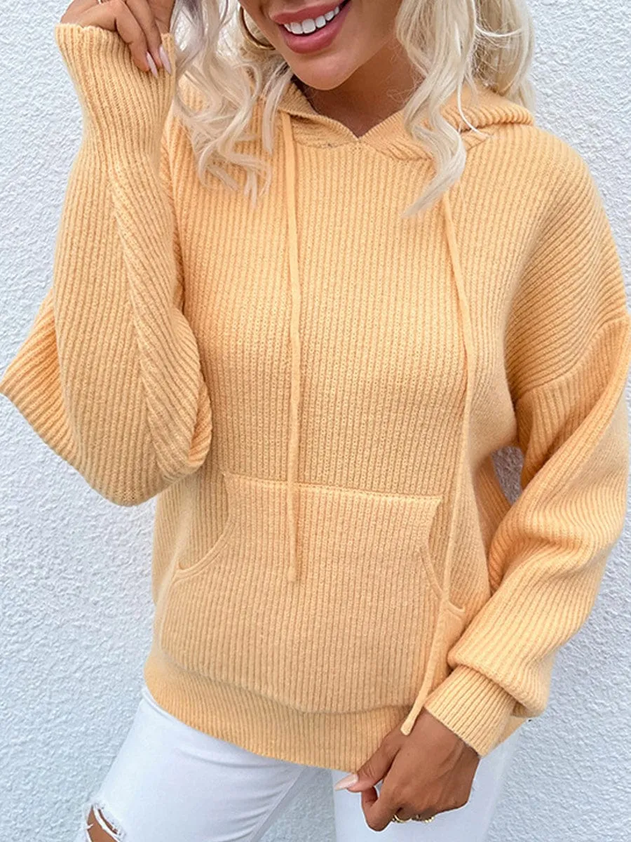 Chicmy-European and American casual women's clothing Cozy and Stylish Loose Fit Knit Solid Sweater