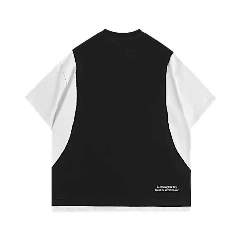 Color block tee with fake muscle tank
