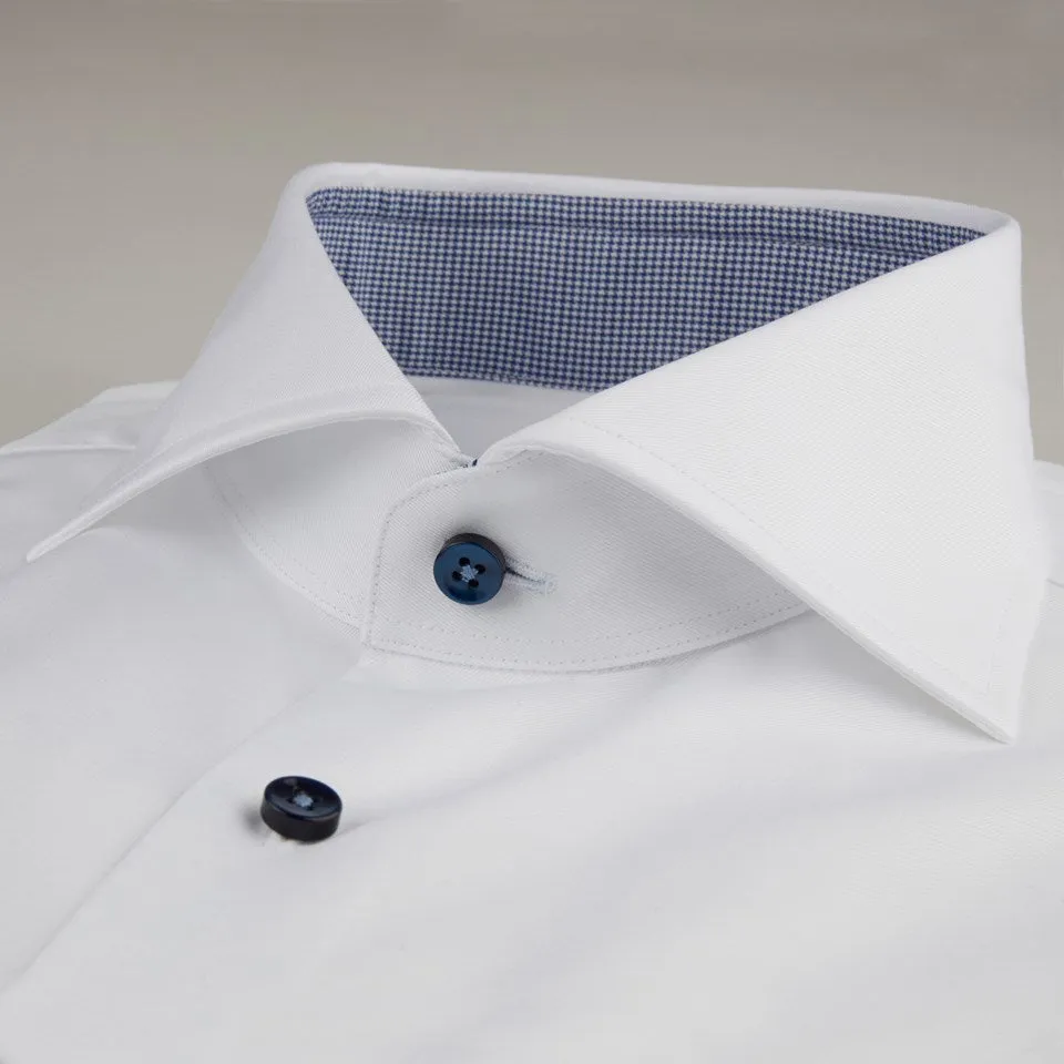 Contrast Twill Shirt/Slim Fit | White