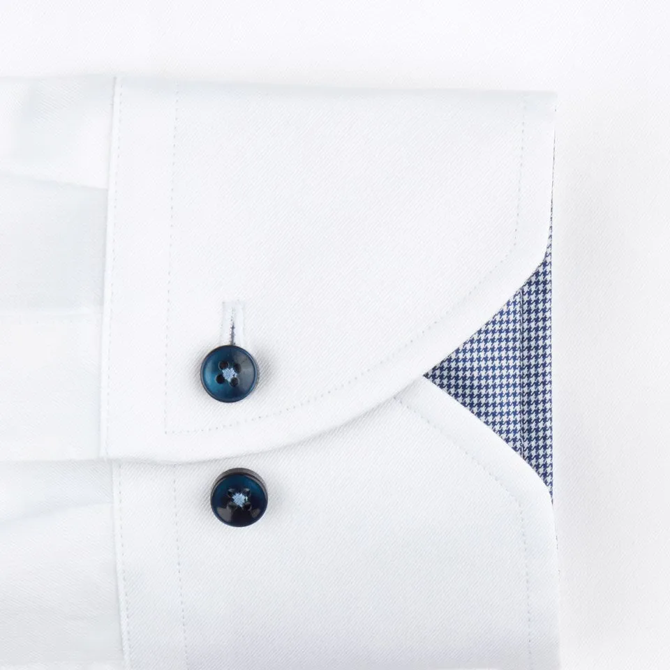 Contrast Twill Shirt/Slim Fit | White