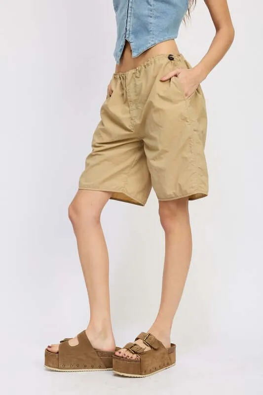 Contrasted Bermuda Loose Fit Shorts