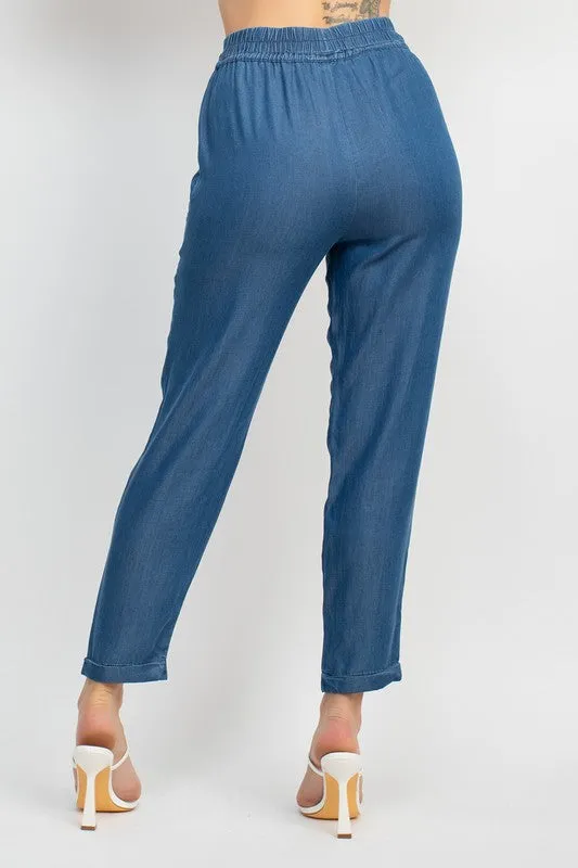 Cuffed Hem Jogger De Tencel