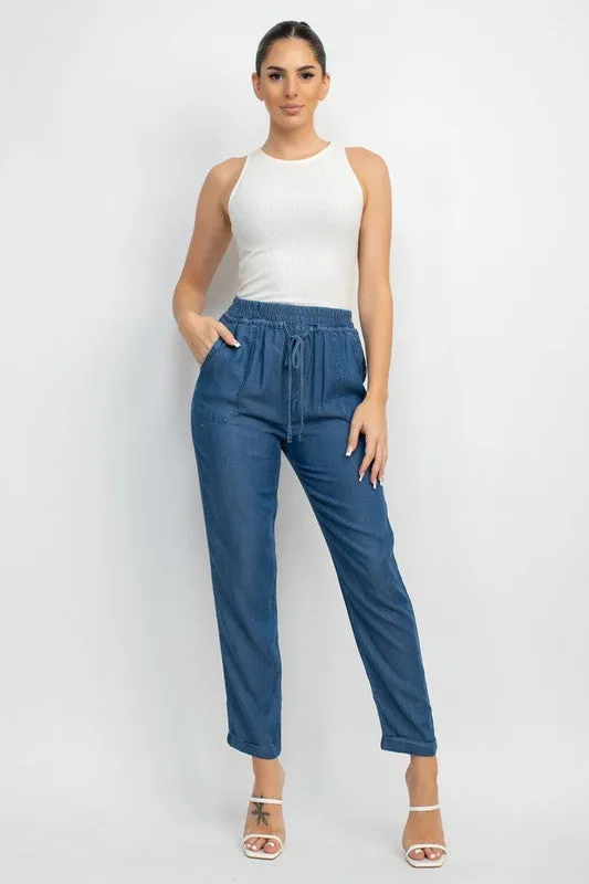Cuffed Hem Jogger De Tencel