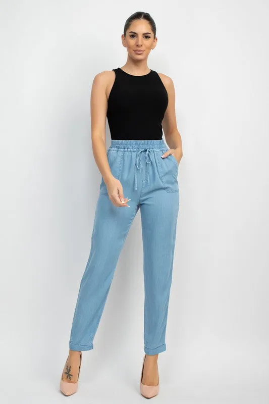Cuffed Hem Jogger De Tencel