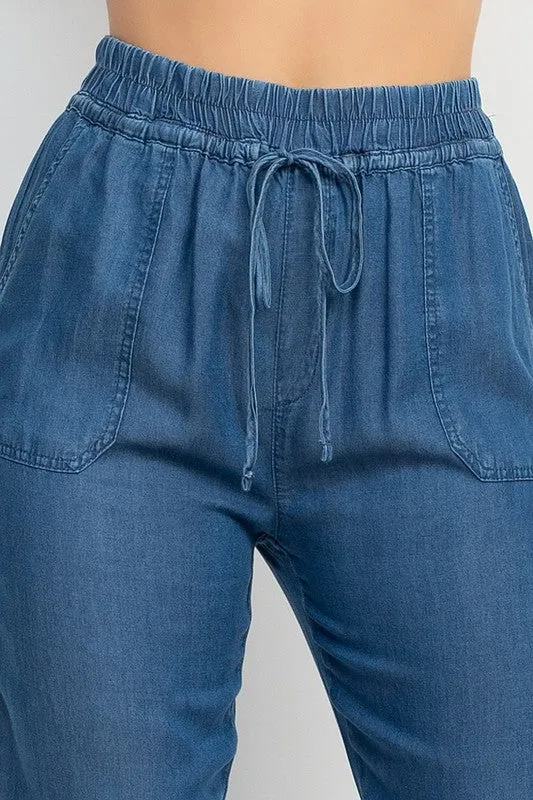 Cuffed Hem Jogger De Tencel