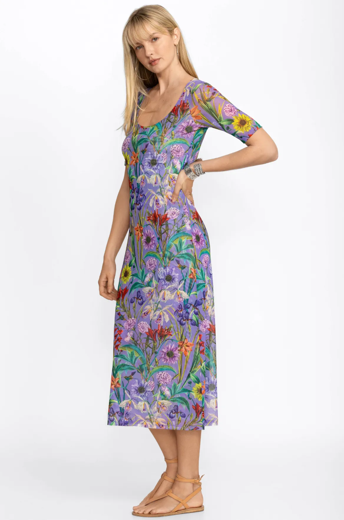 Daphne Mesh Midi Dress