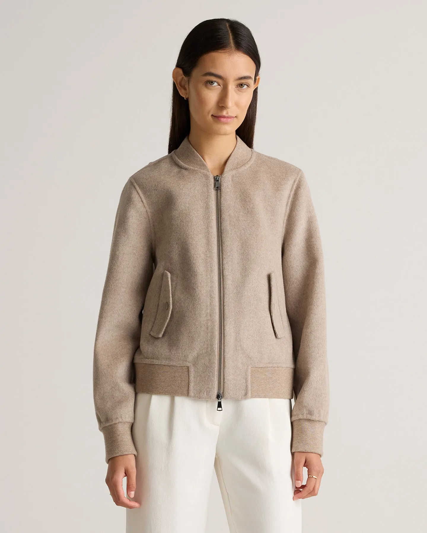 Double-Faced Merino Wool Bomber Jacket